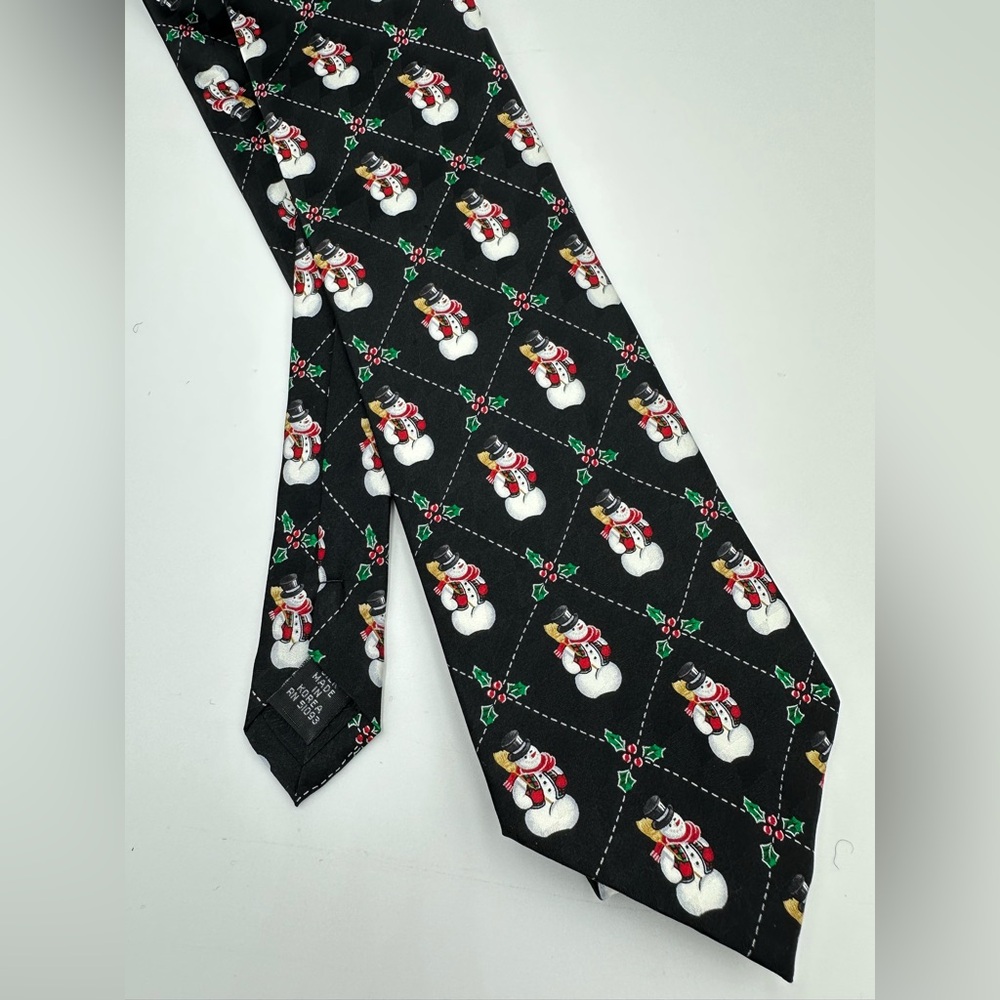 Hallmark Silk Big & Tall Vintage Snowman Christmas Tie